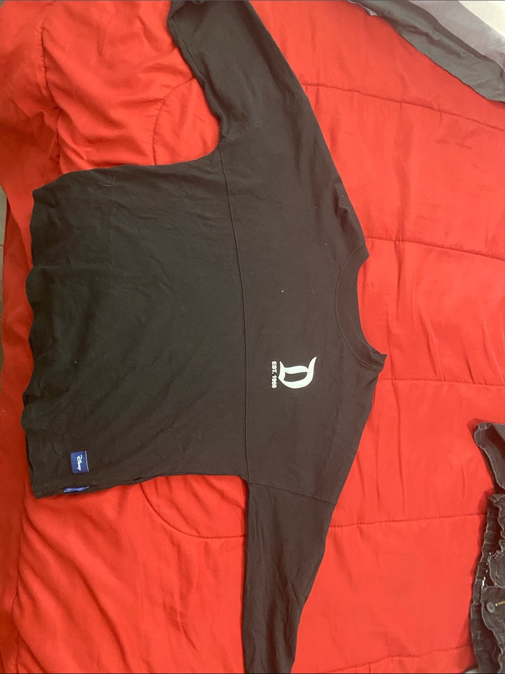 Disneyland Resort Black Long Sleeve Shirt with White Logo